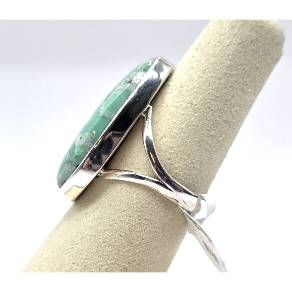 Genuine Green Variscite Ring Size 7.5 Sterling Silver Teardrop Handmade NWT - Picture 5 of 10